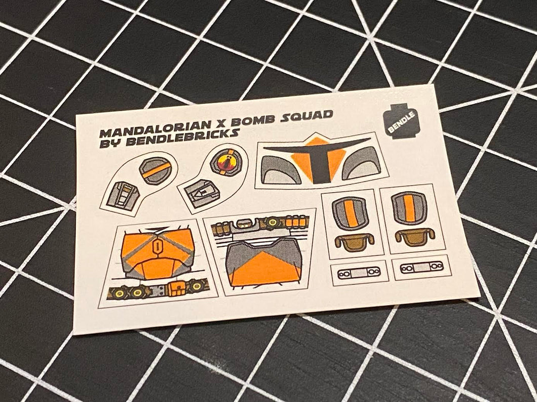 Bendlebricks Mando X Bomb Squad Decal