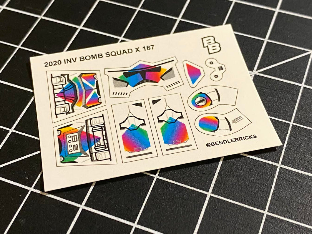 Bendlebricks 2020-P2 Invert Bomb Squad X Rainbow Decal