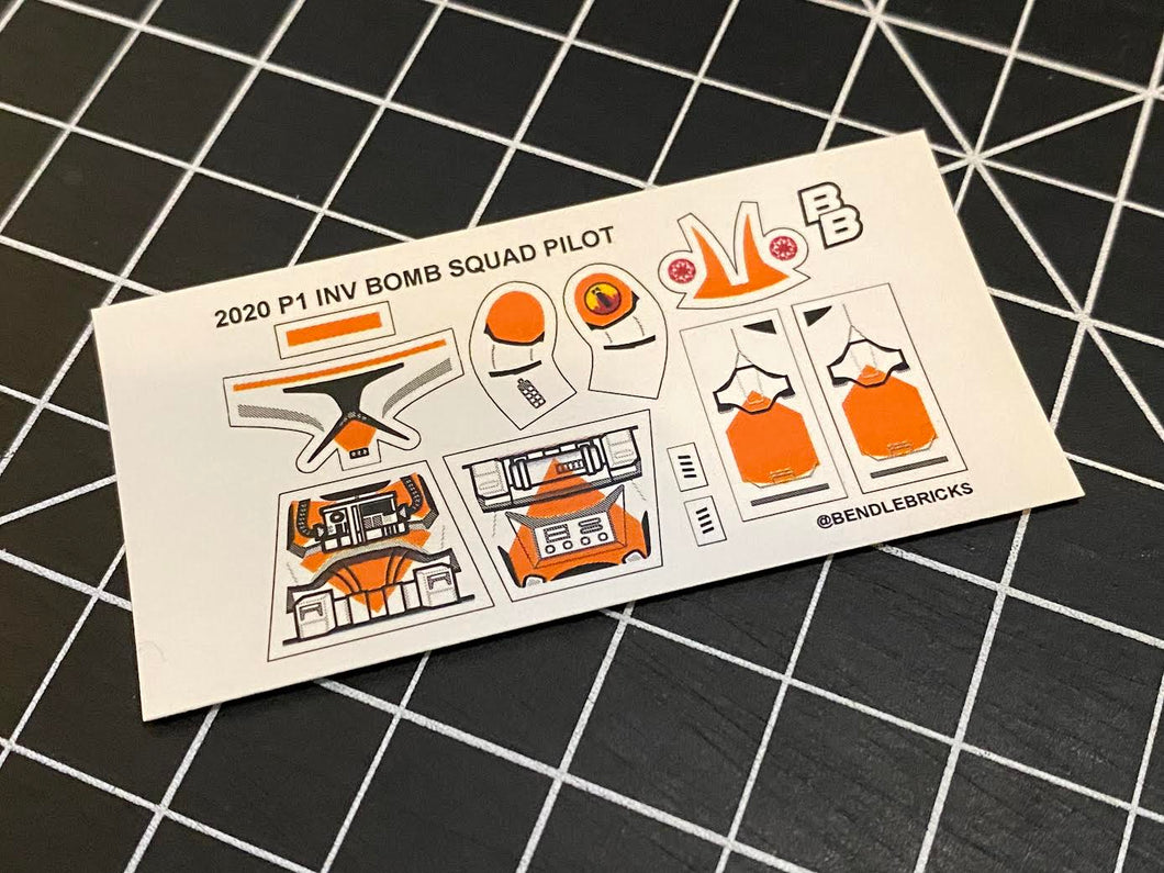 Bendlebricks 2020 P1 Invert Bomb Squad Pilot Decal